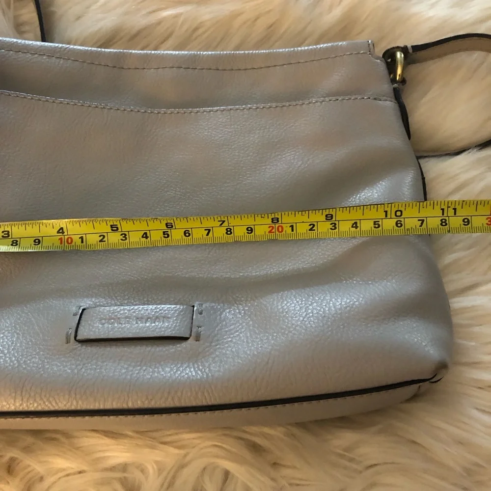 Cole Haan gray leather crossbody handbag purse